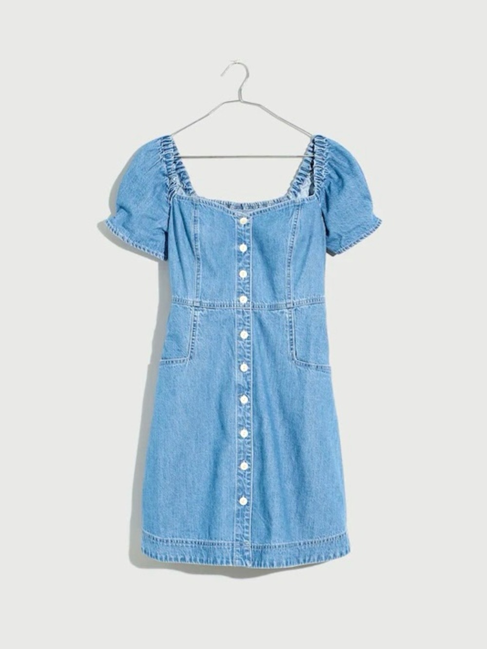 Madewell Light Blue Denim Mini Dress with Button Front